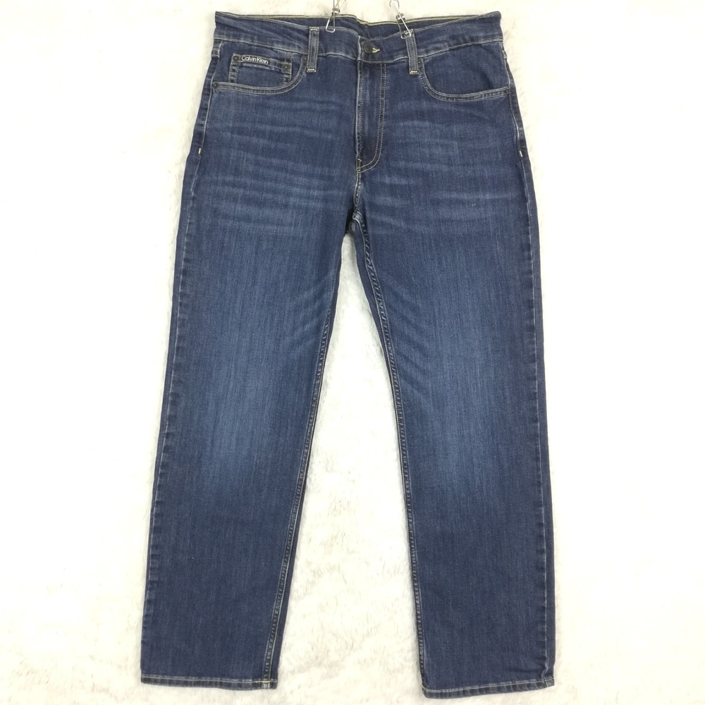 Calvin Klein Men's Dark Blue Straight Jeans